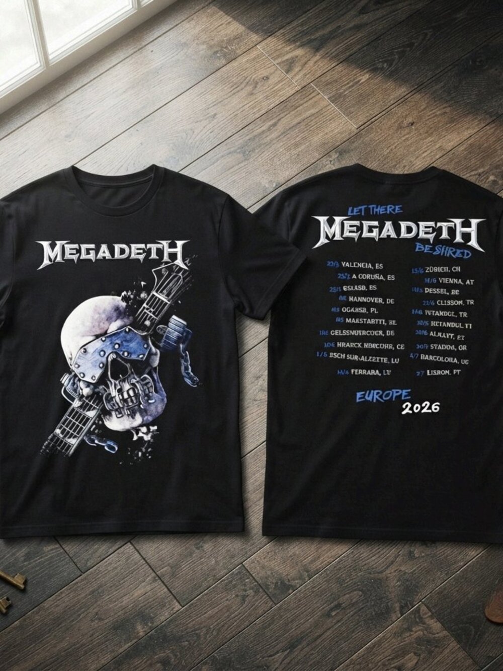 Megadeth Let There Be Shred Europe Tour 2026 Black T-Shirt